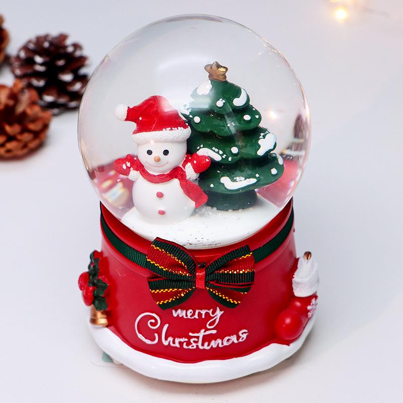Children's Christmas Decorations: Crystal Ball Music Box Ornament for Tabletop