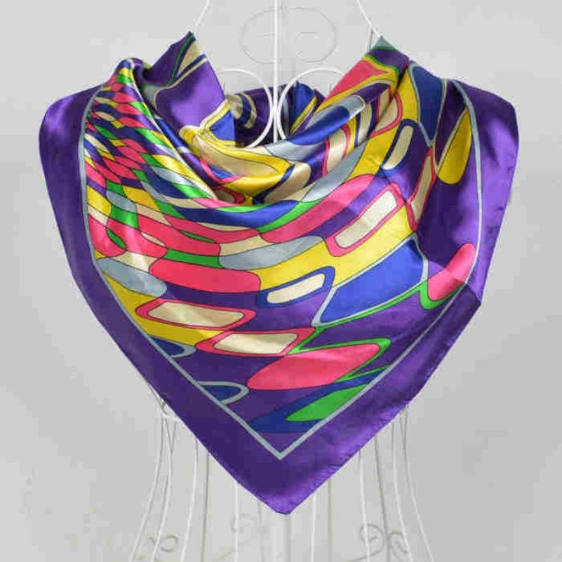 Black Gold Silk Scarves Bufandas Female Scarfs Shawl Fashion Elegant Satin Square Scarves Fall Winter Brand Silk Scarf Hijab