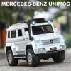 Масштаб 1/28 Unimog U5000, литая под давлением модель автомобиля, игрушечный автомобиль с откатным механизмом, звуком и светом для детей, коллекция подарков для мальчиков и девочек