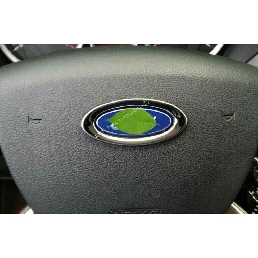 For Ford Escape Kuga 2013-2019 Silver Titanium Steering Wheel Horn Button Ring