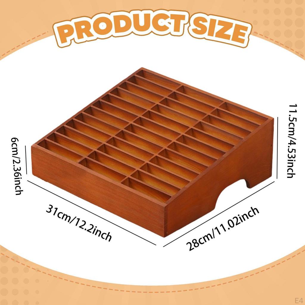 Desktop Storage Phone Management Multifunctional Rustic Tabletop Organizer 36 Grid for Desk