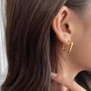 Шикарные Модные Полые Серьги-Кольца Цепочки Темперамент Минималистичные Минималистичные Круглые Смелые Заявление Серьги Украшения Металлические Геометрические Стильные