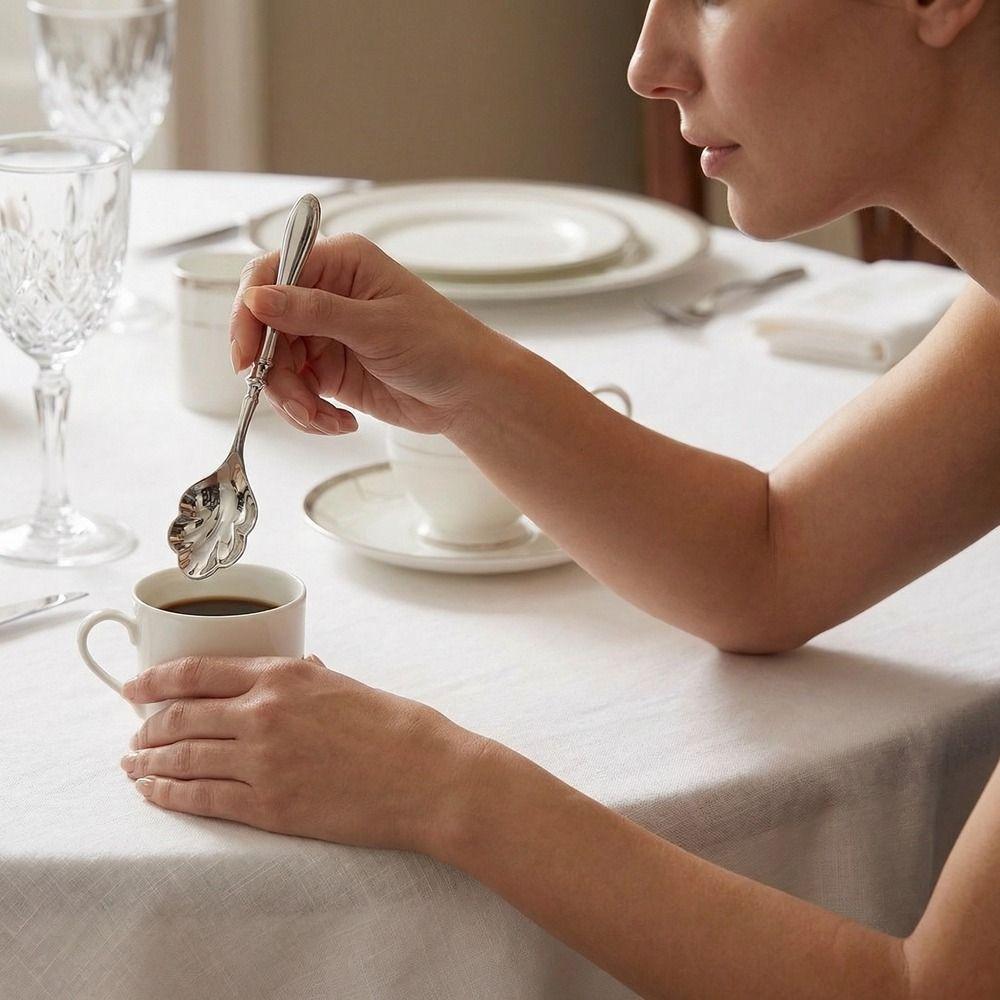 Light Luxury Stainless Steel Spoons French Table Serving Spoons Dessert Spoons Ice Cream