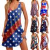Women's Summer Casual Independence Day Printed Tank With Pockets Dresses