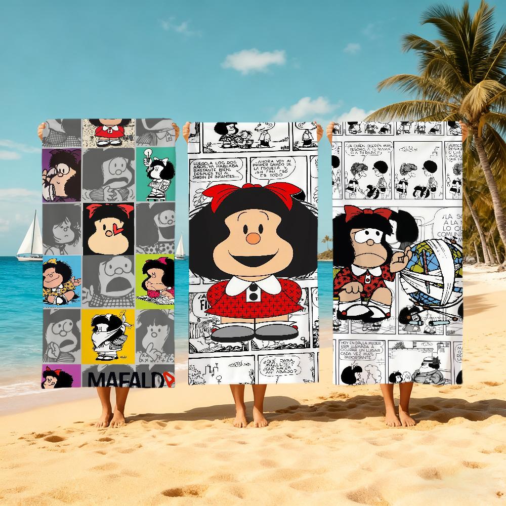 M-mafalda-es cartoon book Towel Large Quick-Drying Microfiber soft Beach Towel for Travel Fitness Sauna Bathing Camping