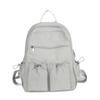 College Style Student School Bag Commuter Nylon Backpack Solid Color Women's Sports Bag