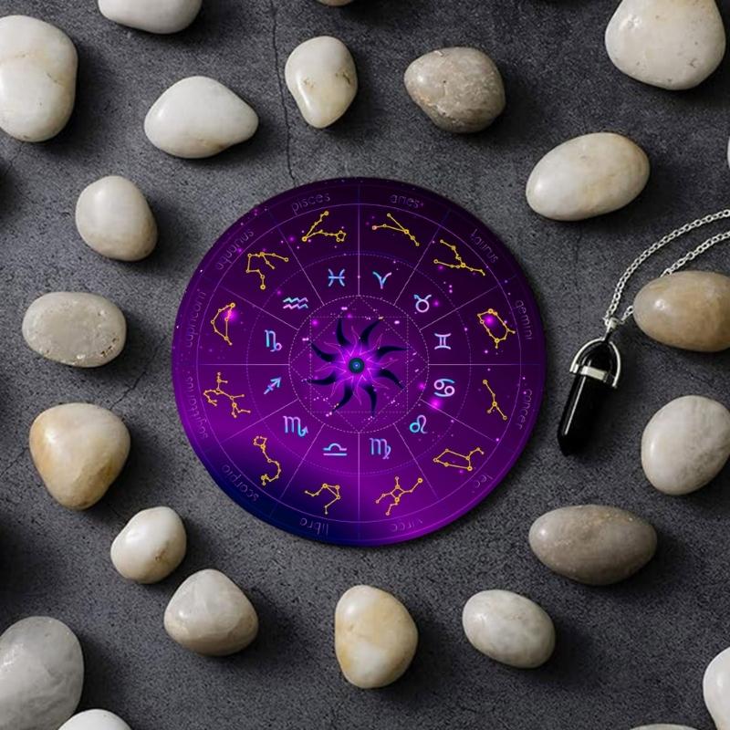 Metaphysical Message Board Mat Witchcraft Fortune Telling Altar Board Divinations Pendulum Board Round Dowsing Board