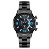 Fashion Three Eyes Calendar Digital Men's Watch Men's Watch Stainless Steel Watch Steel Belt