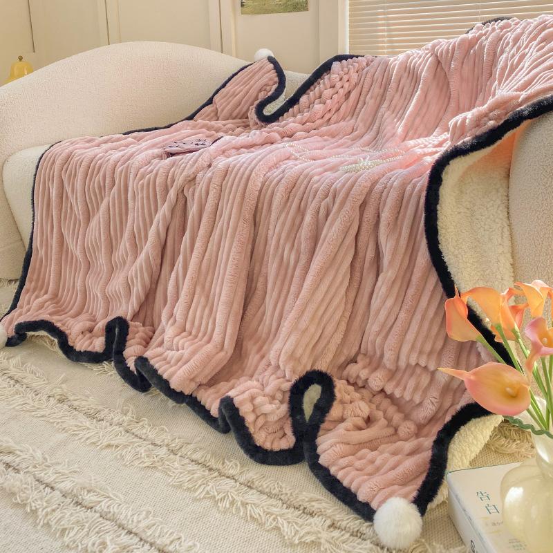 Soft Flannel Throw Blanket Lightweight Warm Bed Blanket For Bedroom Couch