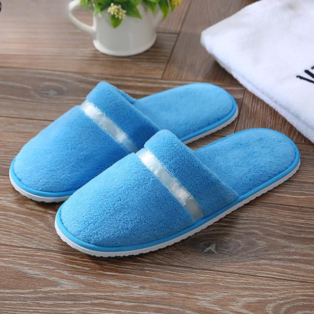 1 пара одноразовых зимних тапочек для мужчин и женщин, тапочки для дома в гостинице, нескользящие переносные дорожные сандалии, мягкие теплые шлепанцы из кораллового флиса
