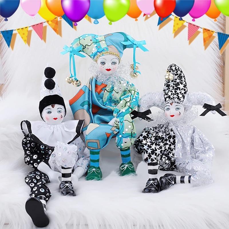 Elegant 16 Inch Porcelain Clown Doll for Decoration and Collection Doll Model For Display and Gift Valentine Gift