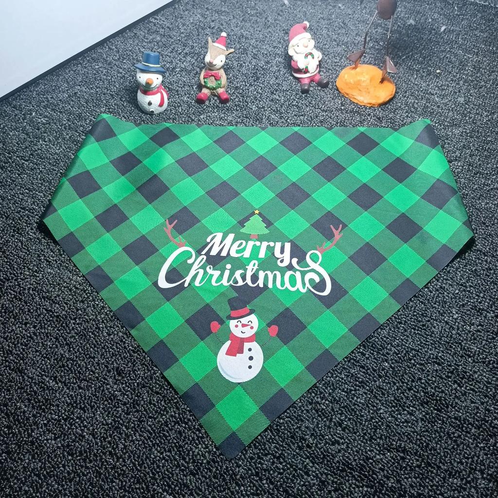 Рождественский шарф для питомца с треугольником для питомца, шарф для собак и кошек, шарф с принтом для питомца, аксессуары для щенков, галстук-бабочка для собак