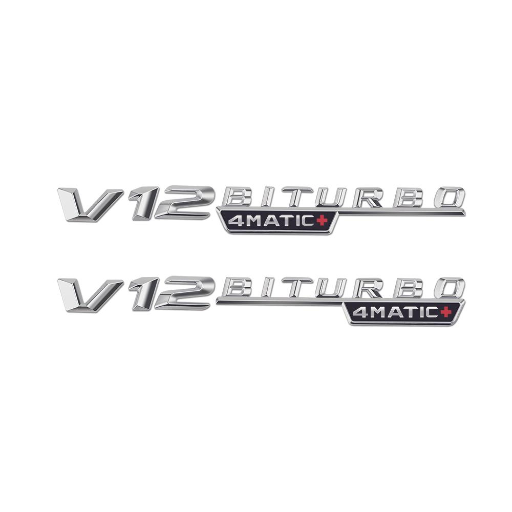 2 шт. V12 BITURBO 4MATIC логотип буквы наклейка на крыло для CESG Class SL ML W221 W205 W210 W211 W212 значок наклейка