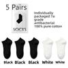 5 Pairs of Female Summer Thin Cotton 7A Antibacterial Antiodor Sweat Absorbing Breathable Shallow Mouth Boat Socks