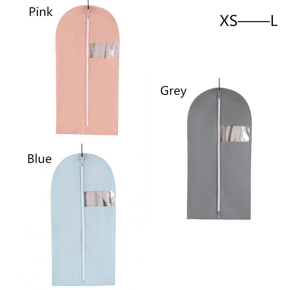Clothes Bag Non Woven Fabric Dustproof Storage Suit Dust Cover Dustproof Zip Bag Garment Protector
