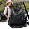 Trendy Black Women's Bag Summer New Retro Large-capacity Backpack Trendy Outdoor Travel Bag Schoolbag