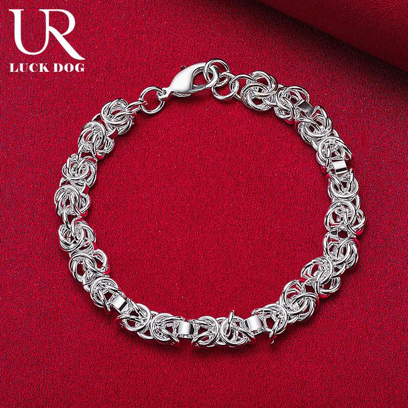925 Sterling Silver Multi Cross Chain Circular Bracelet, Fashionable Wedding Jewelry
