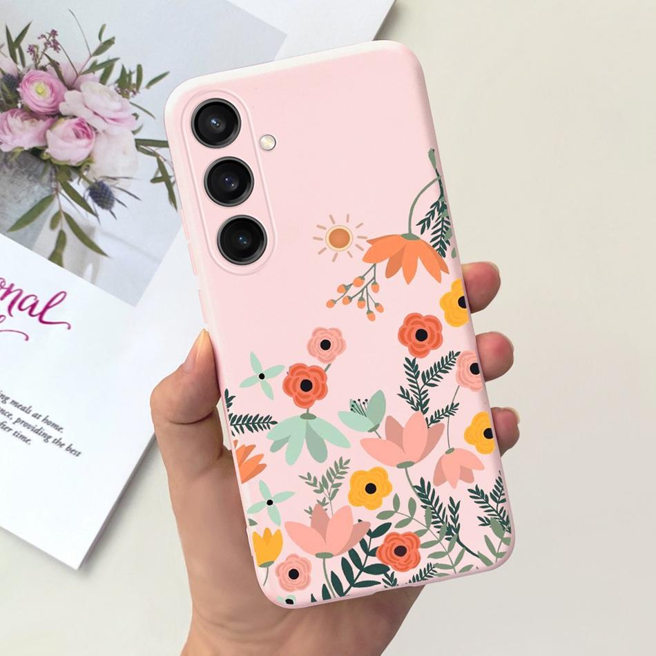 For Samsung Galaxy S23 FE Fashion Sunflower Butterfly Painted Case For Samsung S23FE 5G S 23fe SM-S711B Soft Silicon Jelly Cases