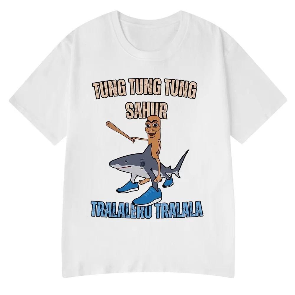 Bombardiro Crocodilo Italian Brainrot Meme T-Shirt Men's Women's Short Sleeve Cotton Tees Funny Graphic Y2k T-shirt Summer Tops