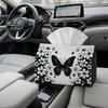 2D Flat 1pc Minimalist Floral Design- Tissue Holder with Butterfly Pattern in Black And White- Suitable for Kitchen, Car, Christmas Decoration, Versat