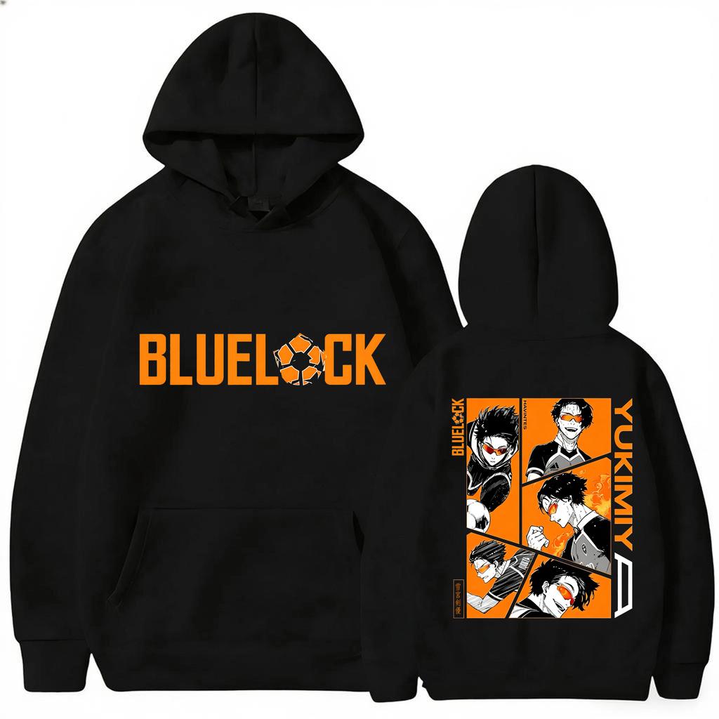 Blue Lock Yukimiya Аниме Худи Унисекс Спереди Крупный Логотип Задняя Панель Графический Пуловер Мужчины Женщины Футбол Аниме Фанаты Y2K Уличная Одежда Повседневный Топ