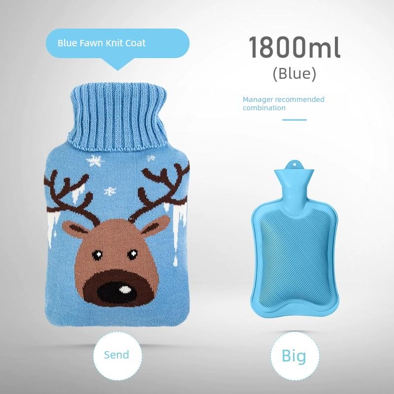 Hot Water Bottle for Bed Use, Warm Water Bag for Warming Feet, Filling with Water, Large Size for Sleeping in Bed, Thickened and Explosion-Proof