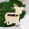 Blucome Acrylic Animal Brooches Cute Milk Cow Shape for Women Men Suit Scarf Hijab Pins