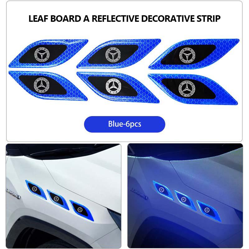 Car Styling Reflective Bumper Strips Safety Warning Reflector Stickers Accessories For Benz AMG VIANO GLB GLC W108 W124 W126 AgRF2