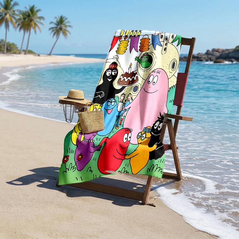 Barbapapa Fashion Beach Towel: Ideal for Summer Adventures Soft, absorbent and quick drying suitable for swimming and bathing