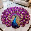 3D Peacock Pattern Plush Rug Non-Slip Backing Easy To Clean Various