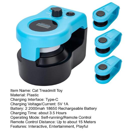 Cat Feather Treadmill Toy Auto/Remote Control DIY Simulated Cat Mouse Hunting Toy