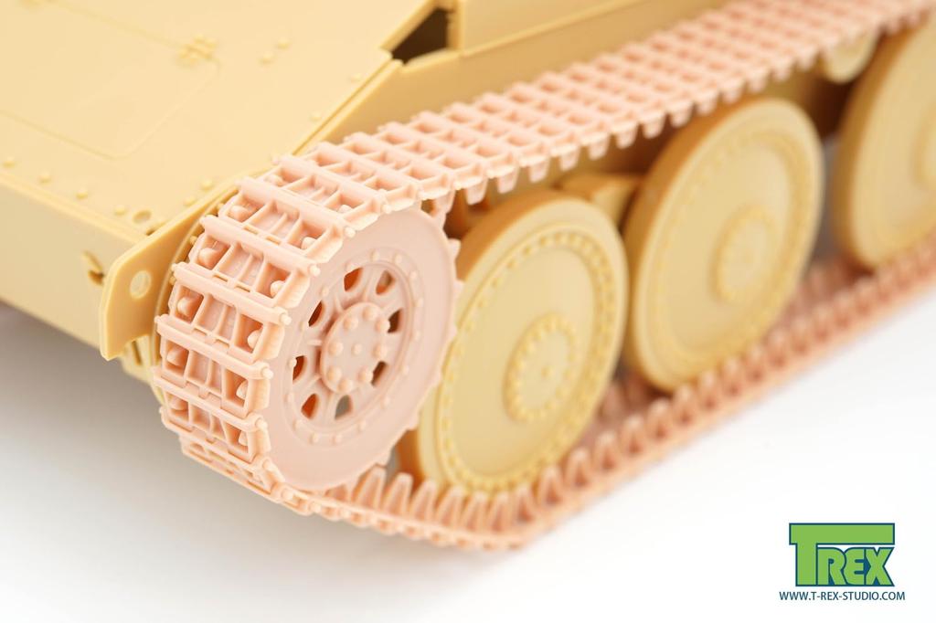 Студия немецкий легкий танк позднего типа гусеница с стартовым колесом тип 2 пластиковые детали модели T-Rex 1/35 38(T) Колесо/Направляющее (для Тамии) TR85078-1