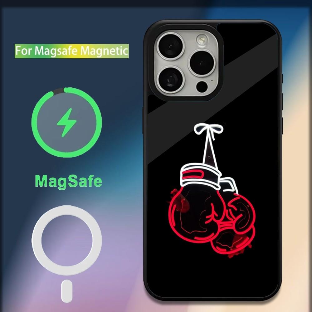 Спортивные боксерские перчатки Чехол для телефона Для iPhone 16,15,14,13,12,11,Plus,Pro,Max,Mini Магнитная беспроводная зарядка MagSafe
