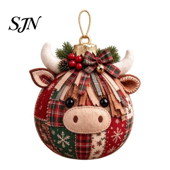 Handmade Holiday Home Decor Christmas Patchwork Ball DIY Kit, Fabric Ornament Sewing Xmas Quilting Set Craft Kit for Adults, Tree Decoration