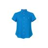 Polo SS24 Pony Embroidered Single-Breasted Short Sleeve Shirt Women Shirts Blue 211874919-007