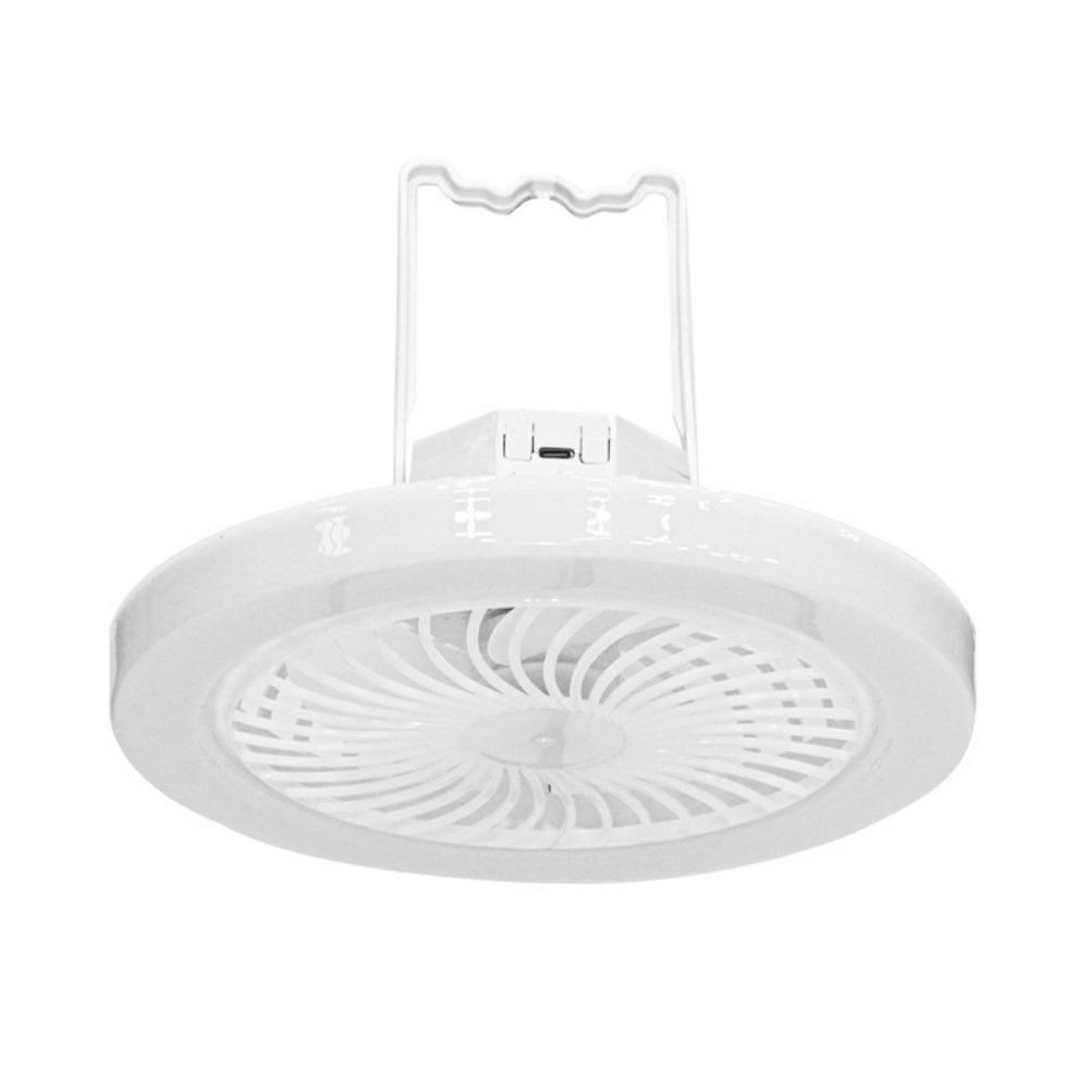 USB Rechargeable Ceiling Fan Light Super Quiet 3 Color Light Modes Camping Fan Light Energy Saving Hooked & Stand Design