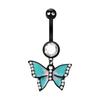 Стильный пирсинг пупка из нержавеющей стали с бабочкой