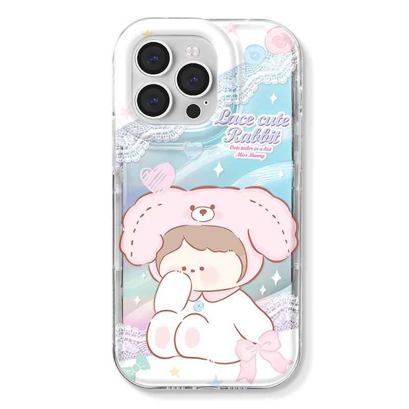 Zhitai iPhone Case for iPhone 12/11/14 - Fits 15Pro & 16ProMax - Cartoon Design with Bracelet