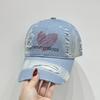 Cotton Letter Baseball Cap Sunscreen Hole Peaked Cap Fashion Love Baseball Hat  Unisex