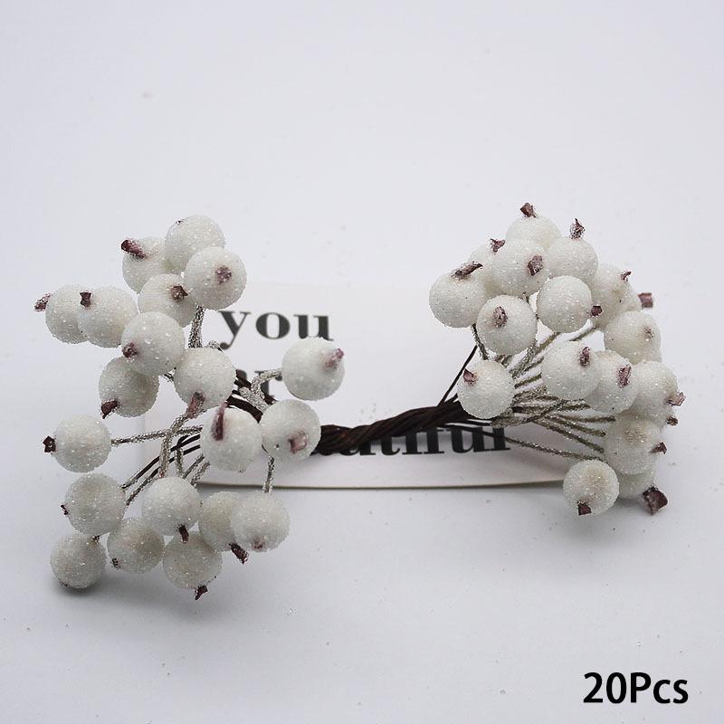 20 шт. Рождественский декоративный венок для скрапбукинга, искусственные ягоды, искусственные ягоды, яркий подарок для творчества