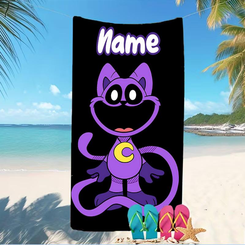 Customizable personalized beach towels Smiling Critters themed designs.Suitable for the beach, yoga, sports;ideal as beach accessories