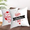 Happy Valentines Day Throw Pillow Case Soft Plush Romantic Red Love Heart Letters Rose Print Decorative Cushion Cover Dakimakura