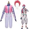 Akaza Cosplay Costume Wig Anime Demon Slayer Upper Rank Three Uniform Stickers Hakuji Kimetsu No Yaiba Halloween Carnival Gift