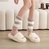 Stripe Short Tube Sock Cover Thicken Warm Winter Foot warmer Creative Coral Fleece Stockings  Girl