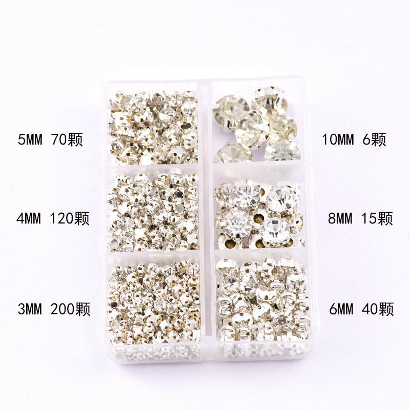 Сшитый вручную одинарный коготь со стразами коготь с бриллиантами, золотым и серебряным дном, стеклянный кристалл, сшитый вручную бриллиант, аксессуары для одежды, багажа