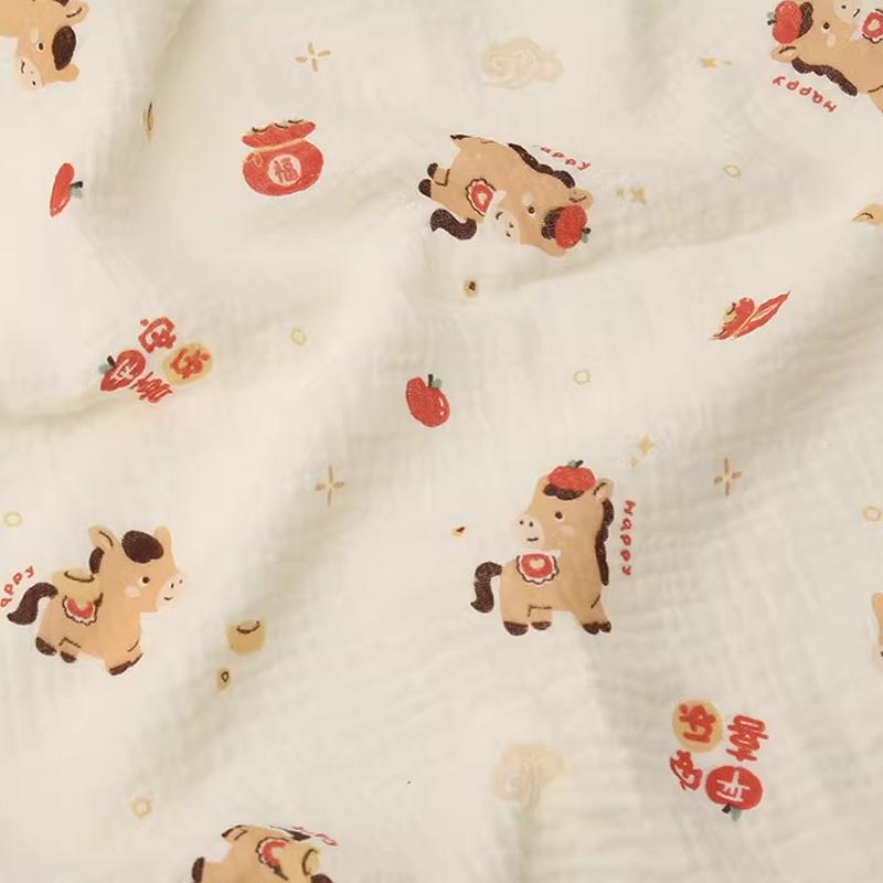 Чистый хлопок двухслойная крепированная ткань для пижам детских одеял постельного белья детской одежды ткани для шитья своими руками ширина 200 см