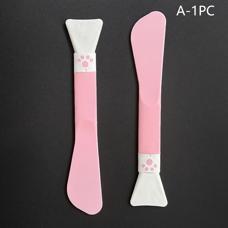 Cute Double Head Silicone Facial Mask Brush 2 In 1 Soft Head With Scraper Integrated Dual-Use Mud Stirring Stick DIY Beauty Tool