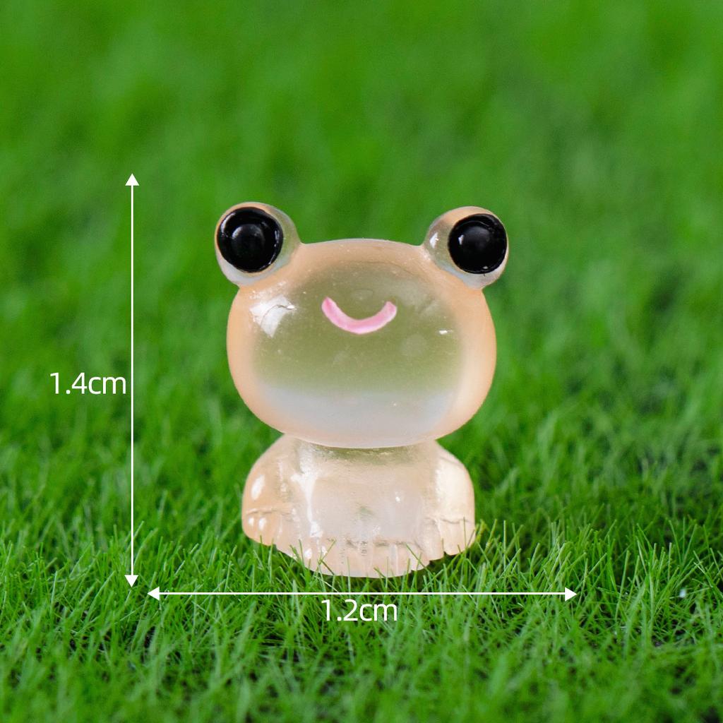 10pcs Luminous Frogs Mini Figurine Micro Landscape Decoration Frog Fairy Garden DIY Miniatures Home Decoration Accessories