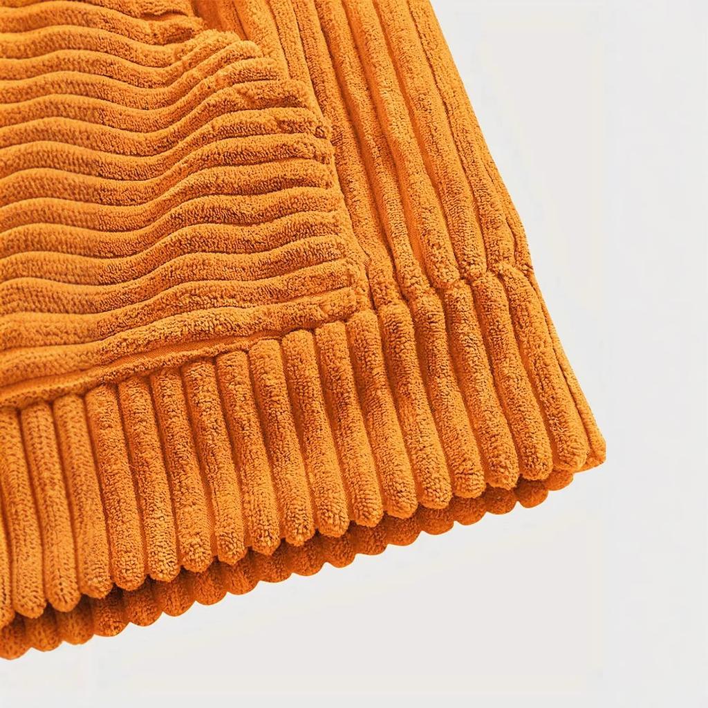 Женская толстовка больших размеров из утолщенного вельвета с длинным рукавом, однотонная толстовка с капюшоном и карманом-кенгуру