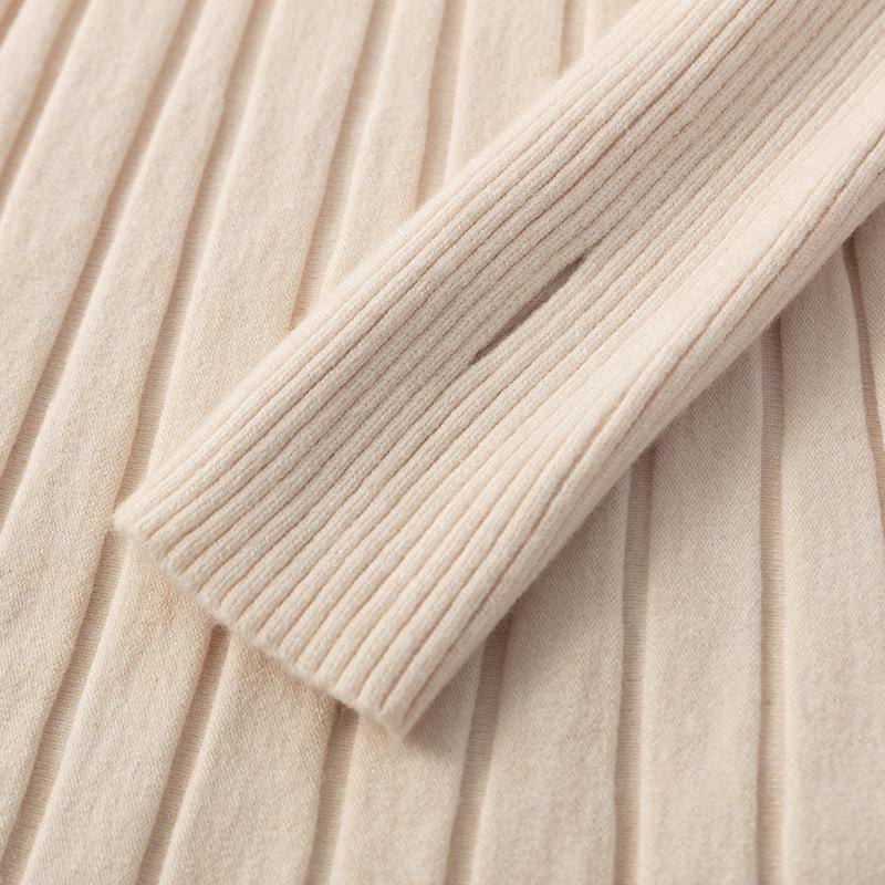 Осенне-зимнее шикарное однотонное вязаное платье-свитер с длинным рукавом в рубчик, толстый длинный пуловер трапециевидной формы для вечеринки
